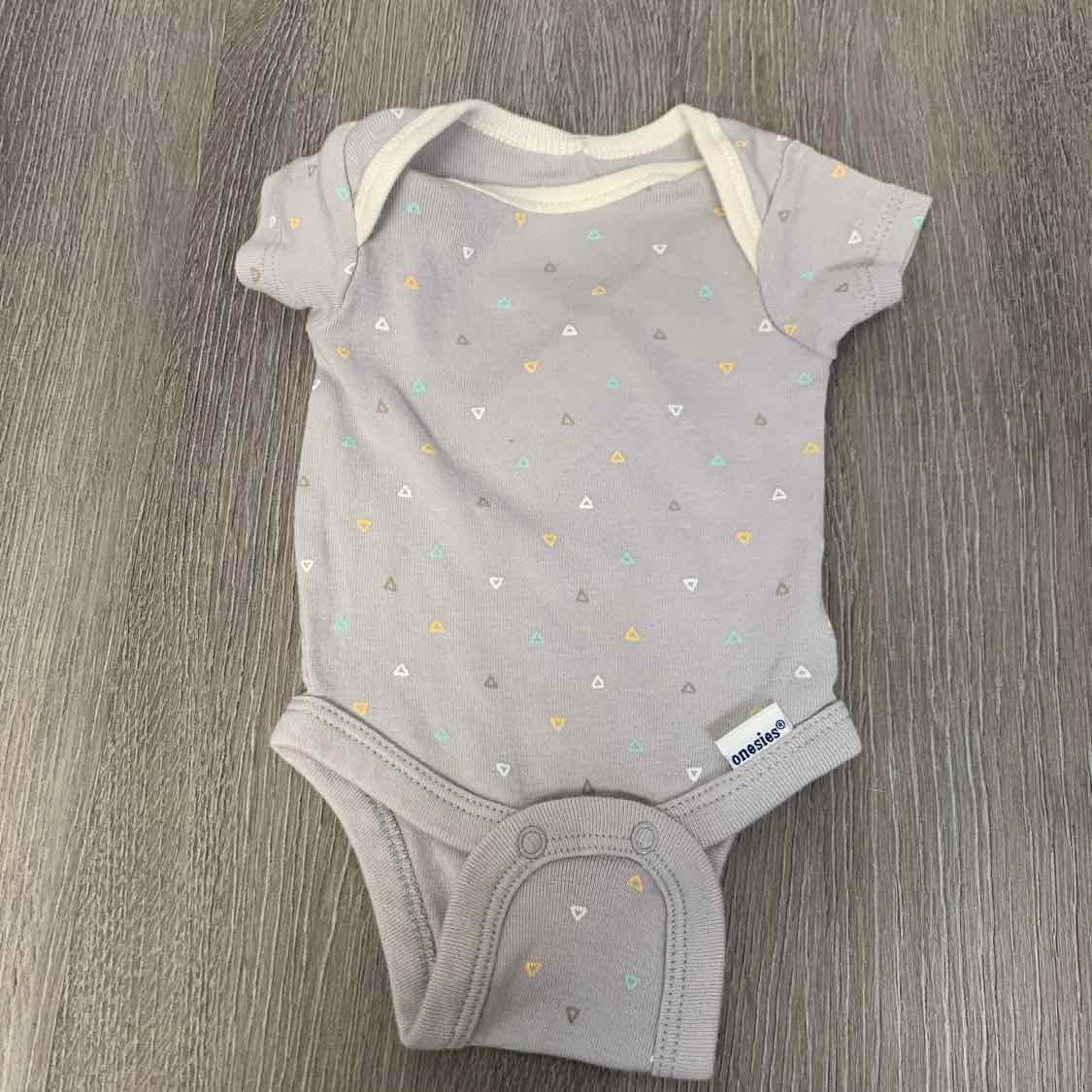 Size Preemie Gray Print Gerber Bodysuit