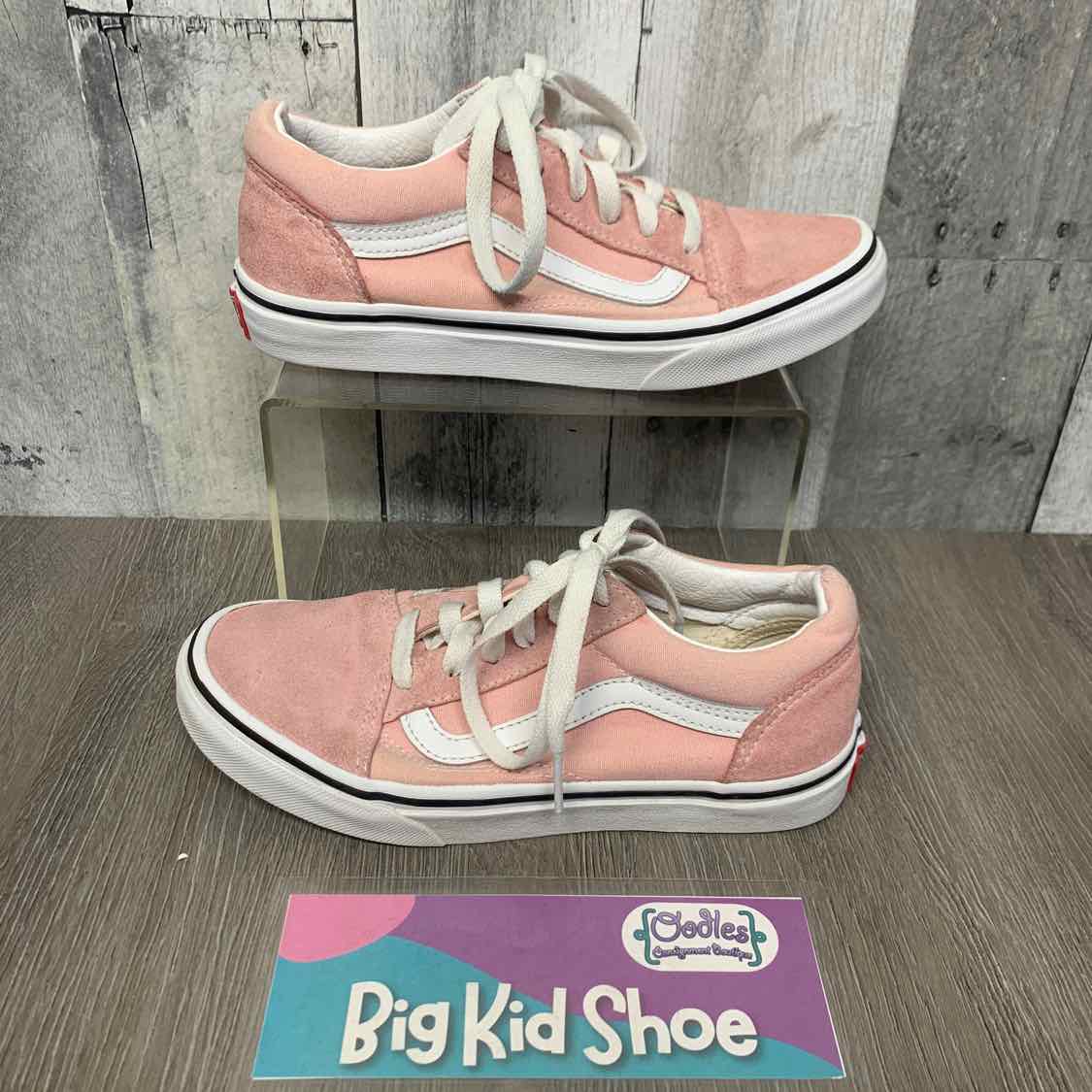 Size 3 Pink/White Vans Sneakers