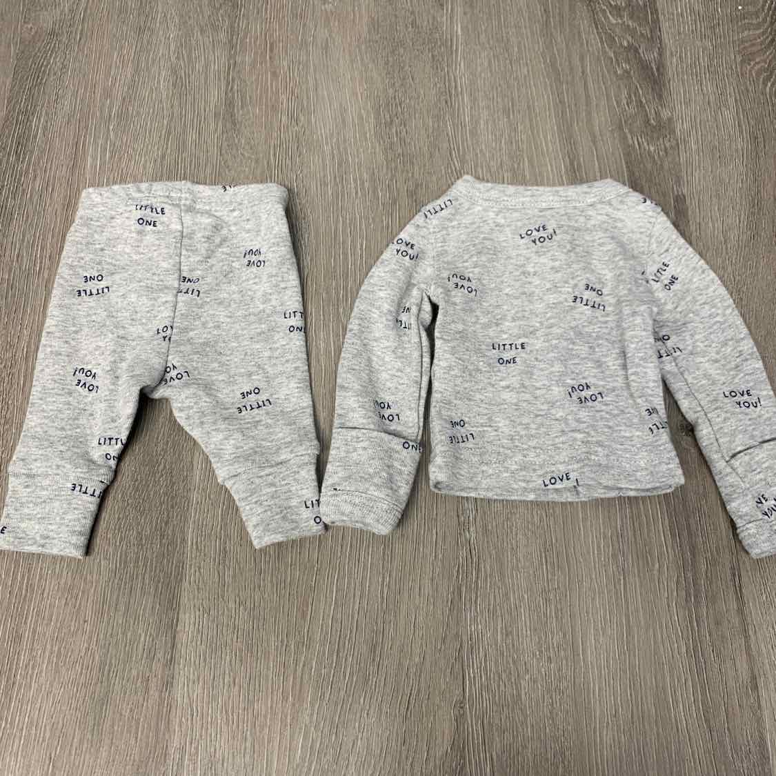 Size Preemie Gray Print Just One You Shirt/Pants