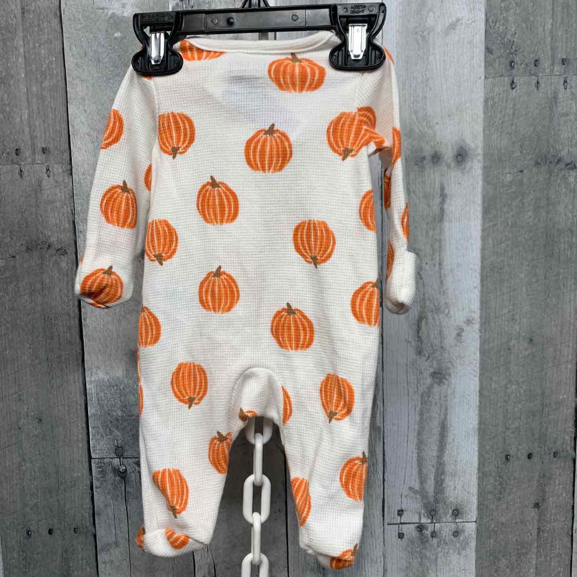 Size Newborn White Print Child of Mine Footy PJs