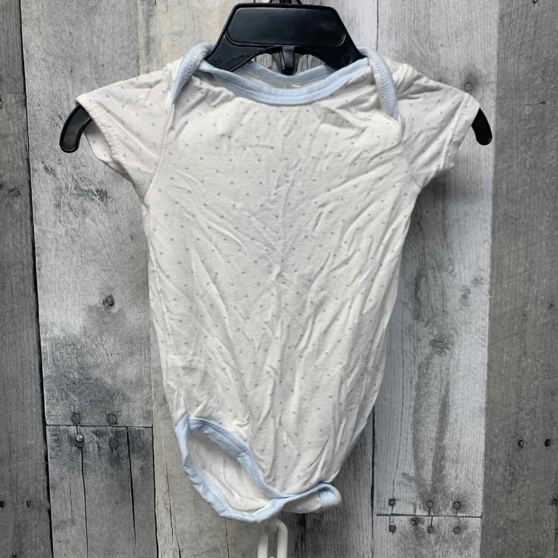 Size 0-3 Months White/Blue Mid Brand Bodysuit