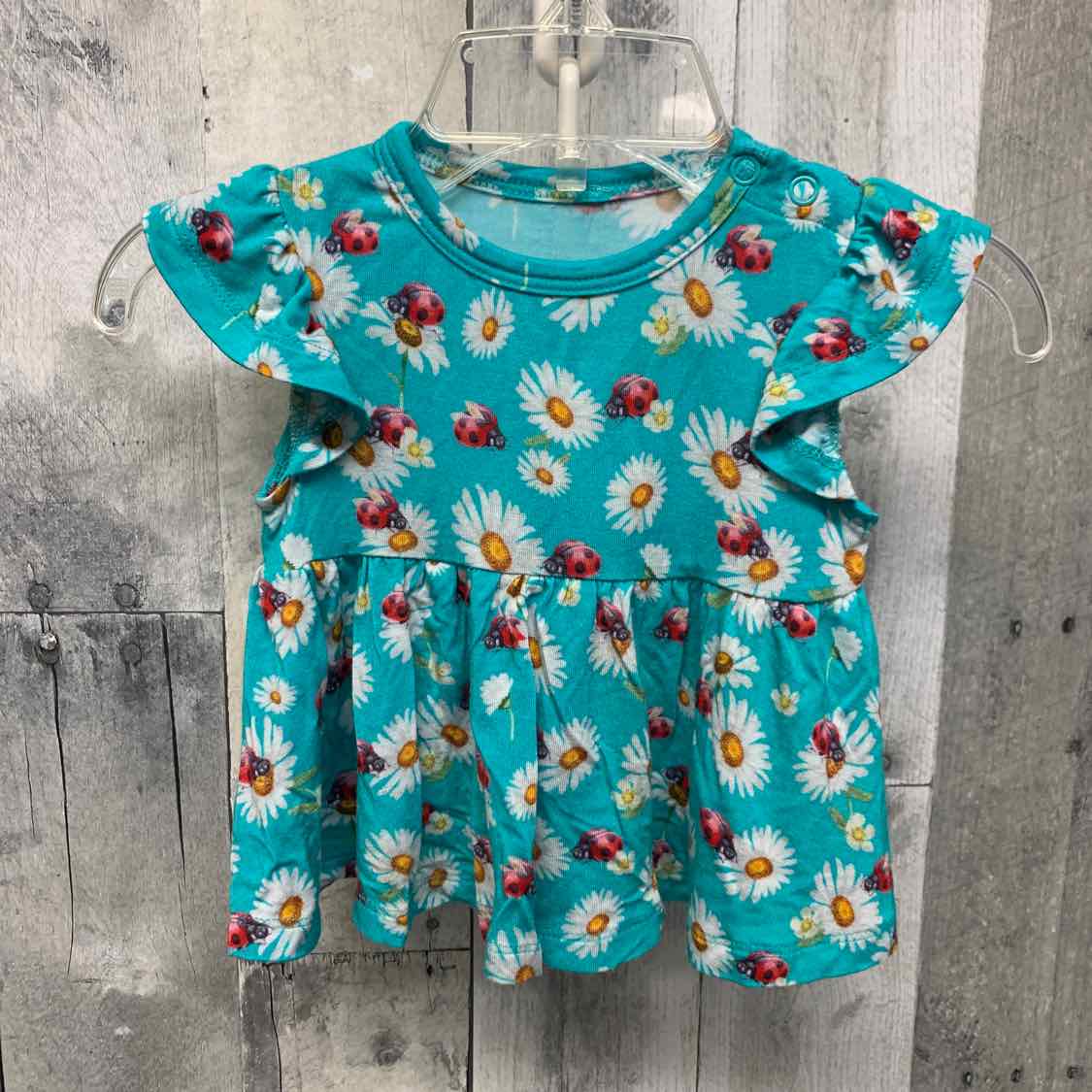 Size 3-6 Months Blue Floral Print Boutique Brand Shirt/Shorts