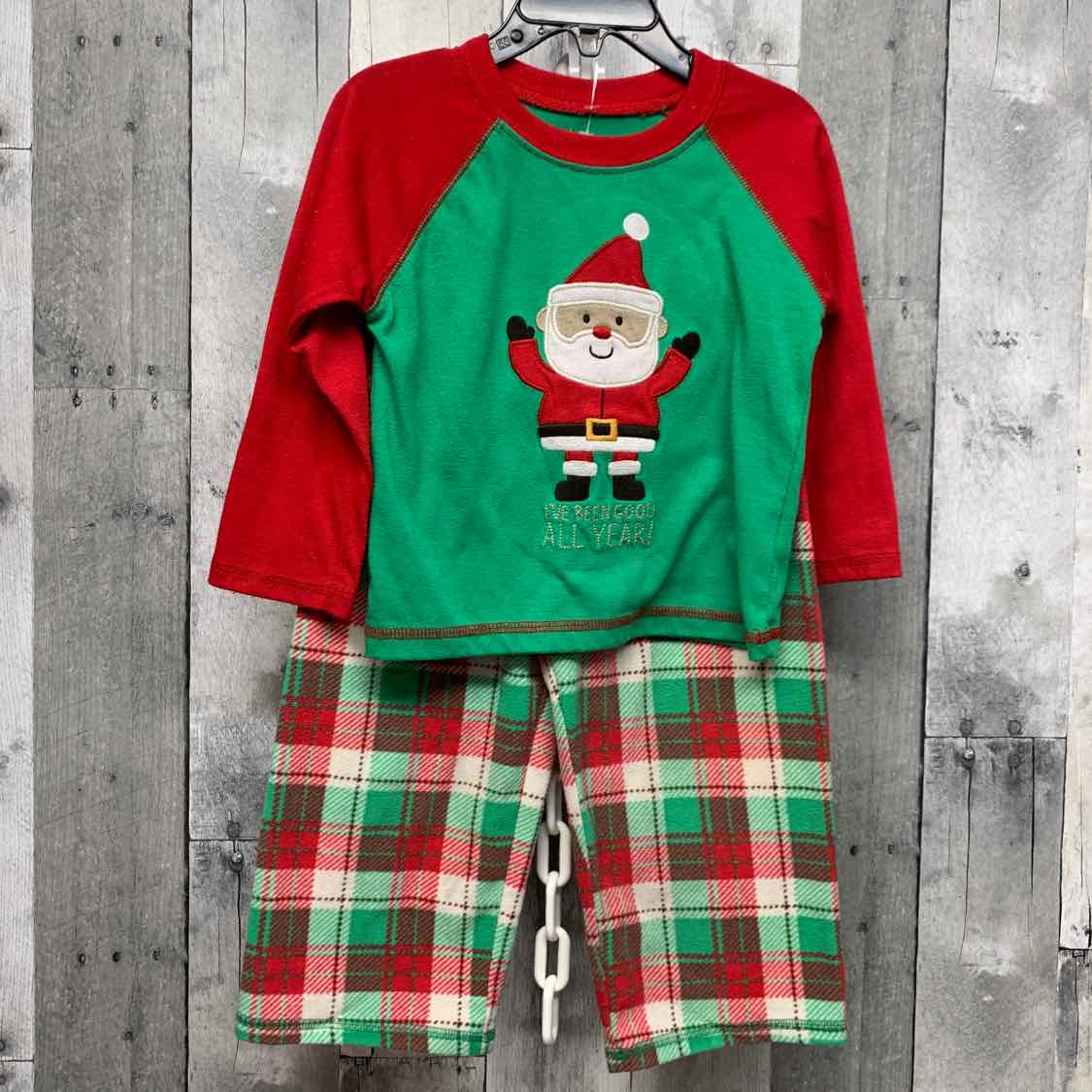 Size 2T Green/Red Just One You 2pc PJs