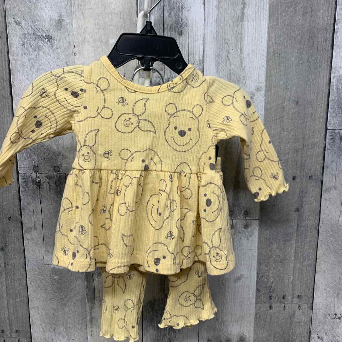 Size 0-3 Months Yellow Print Disney Shirt/Pants