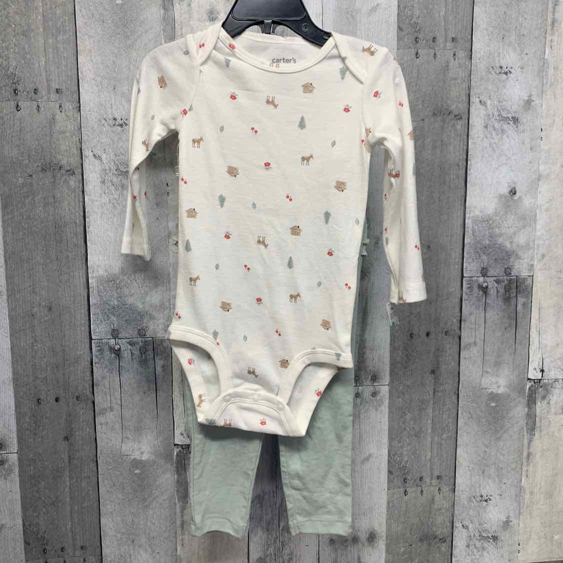 Size 18 Months White/Green Child of Mine Shirt/Leggings
