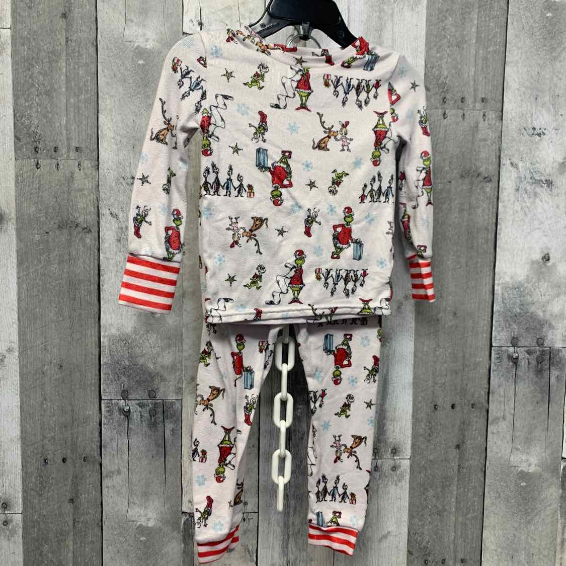 Size 2T White Print Dr Seuss 2pc PJs