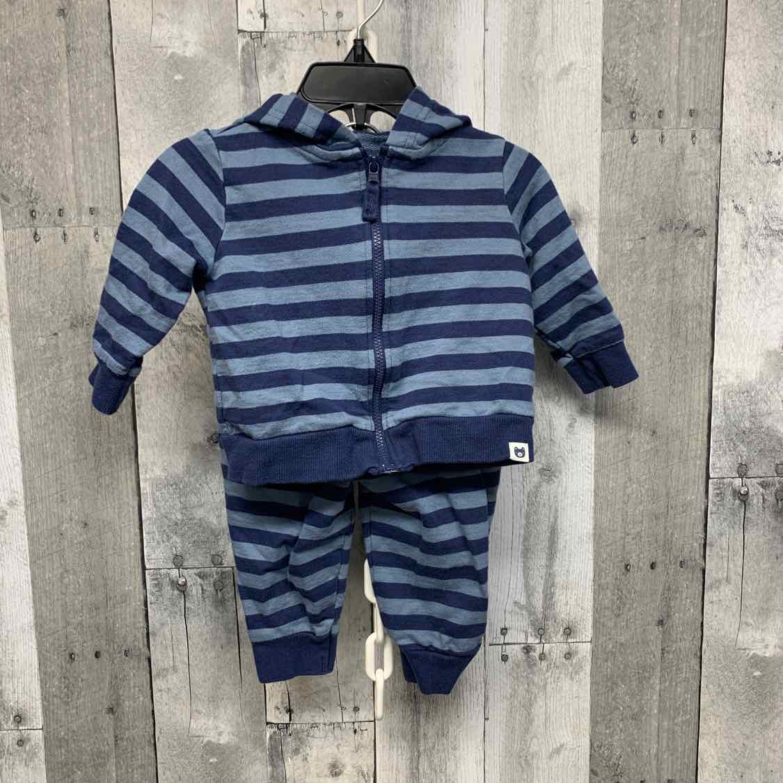 Size 6 Months Blue Striped Carter's Jacket/Pants