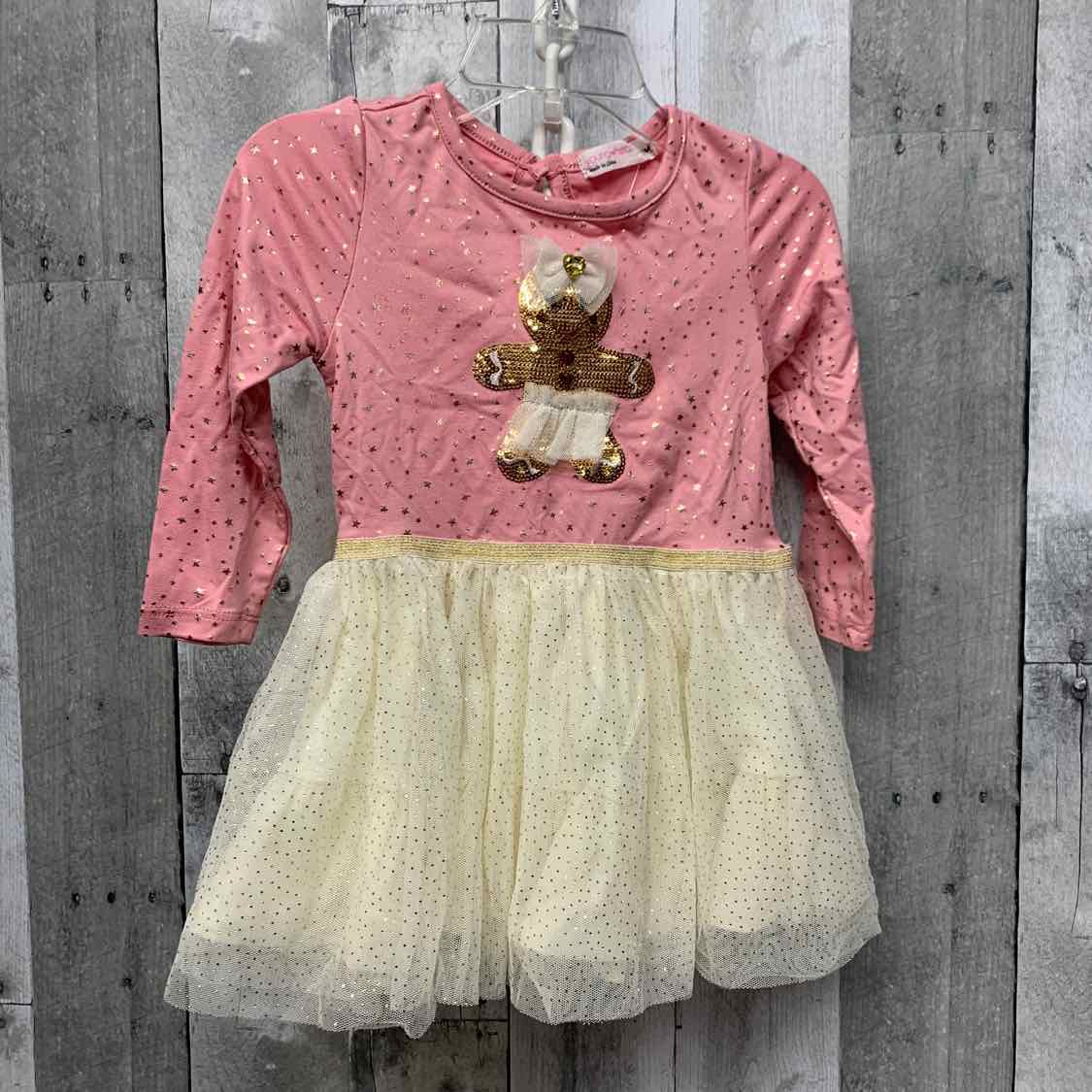 Size 18 Months Pink/Ivory Young Hearts Dress