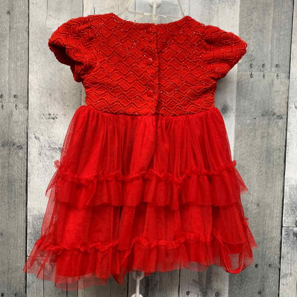 Size 12 Months Red/Silver Nannette Dress
