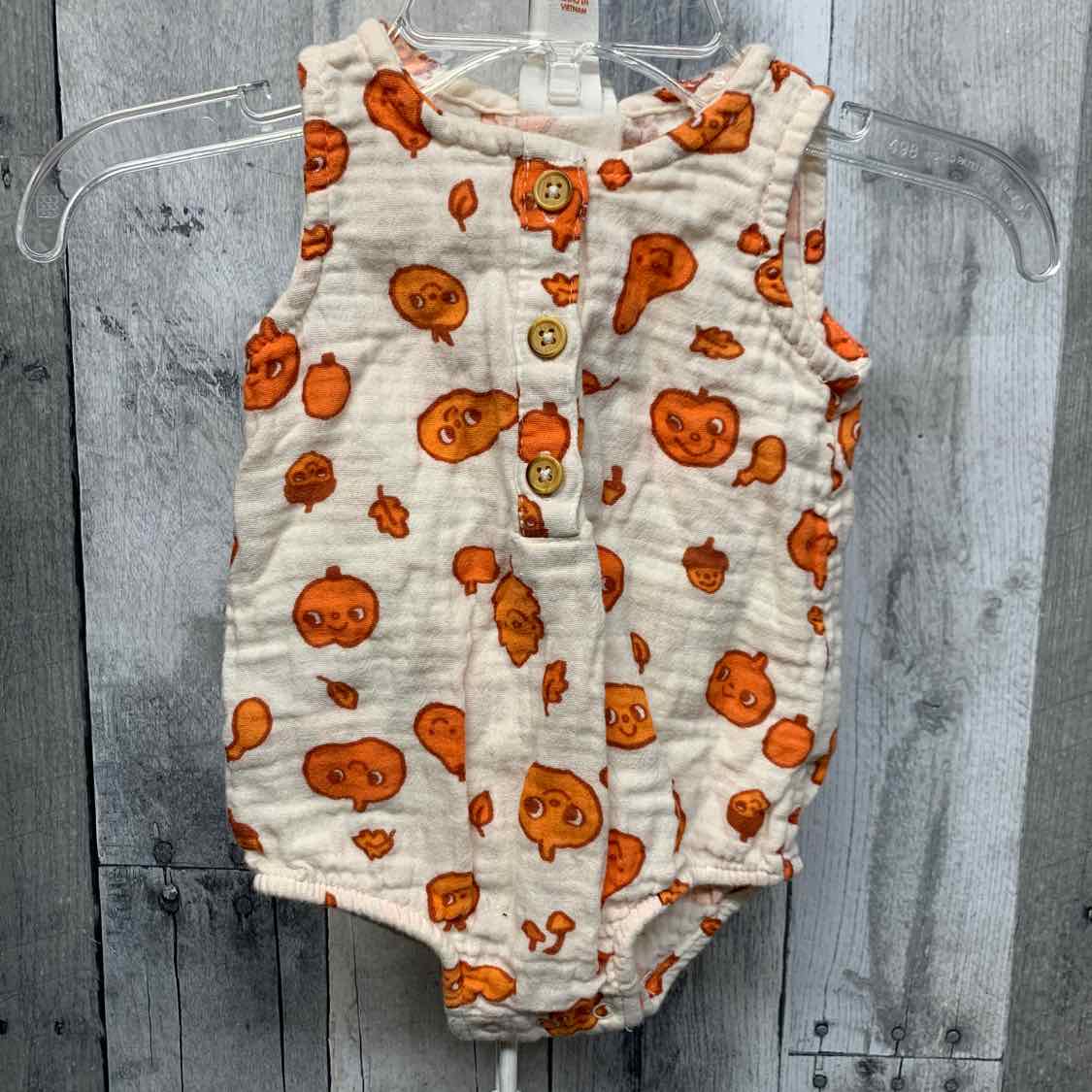 Size 0-3 Months White/Orange Cat & Jack Romper