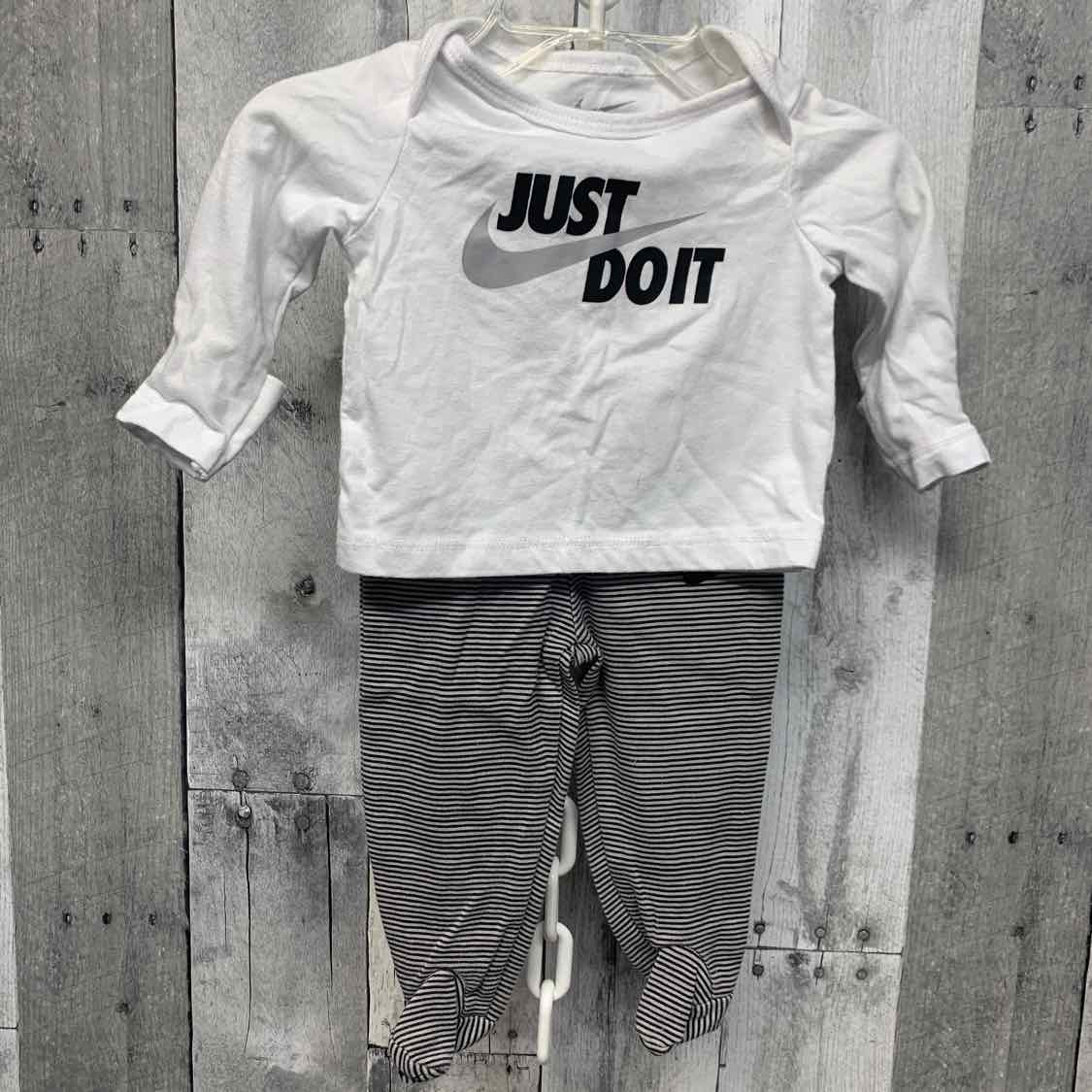 Size 3 Months White/Black Sport Brand Shirt/Pants