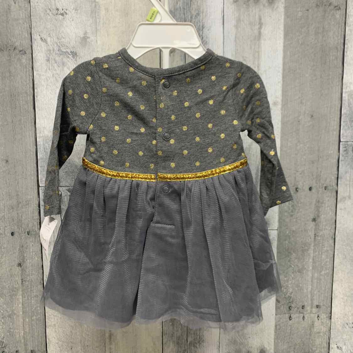 Size 3 Months Gray/Gold Carter's 2pc Dress