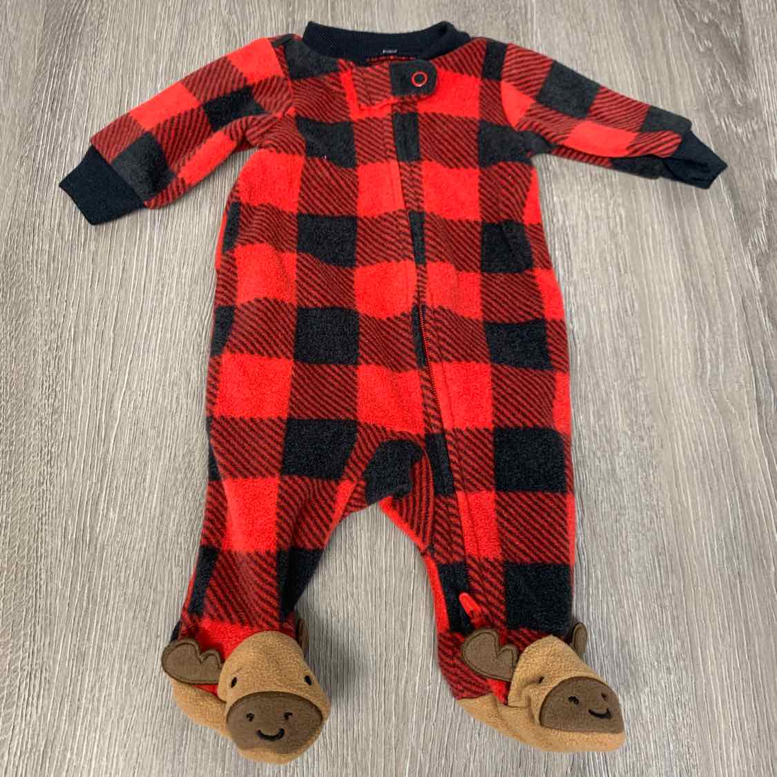 Size Preemie Red/Black Carter's Footy PJs
