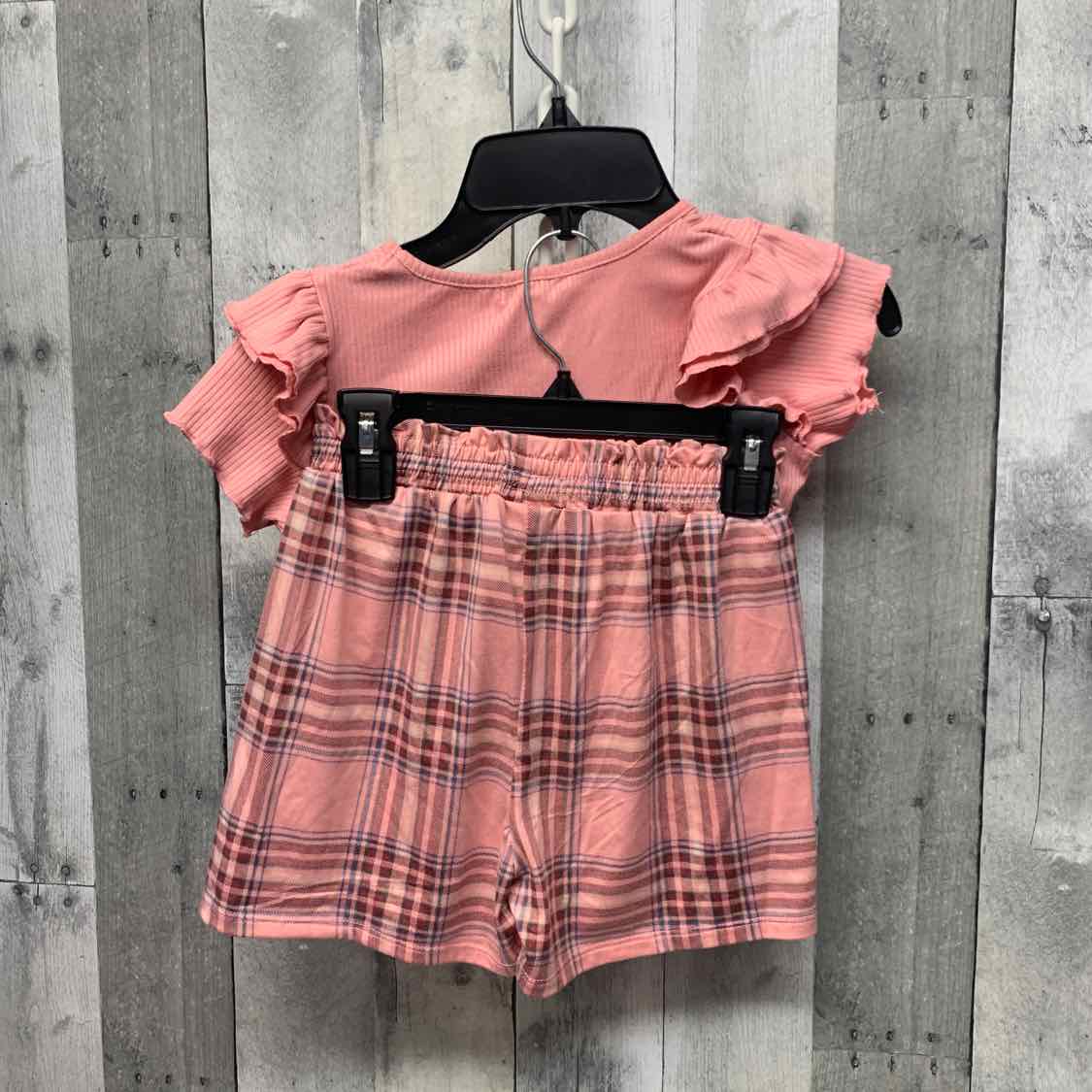 Size 6 Pink Plaid Btween Shirt/Shorts
