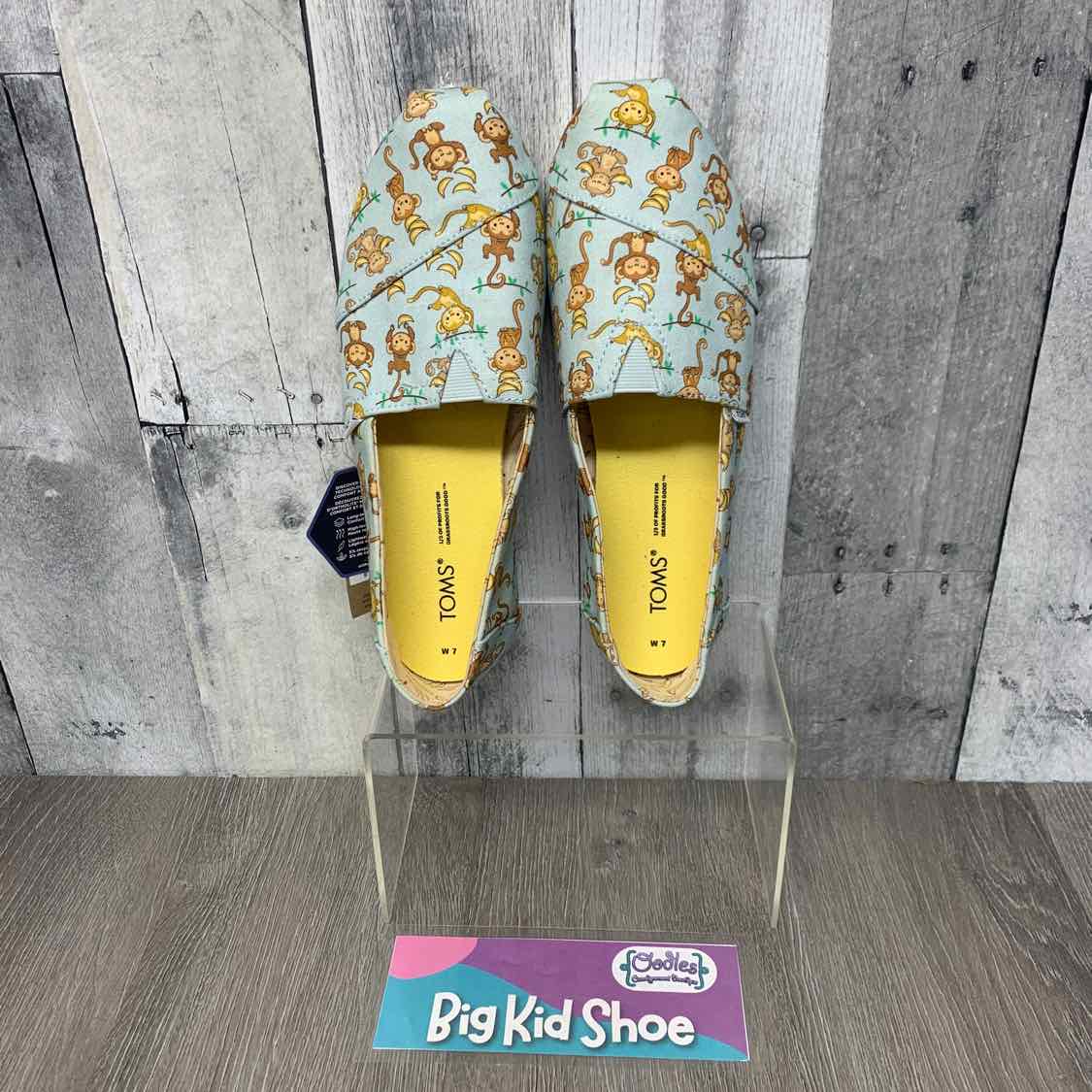 Size 7 Blue Print Toms Sneakers