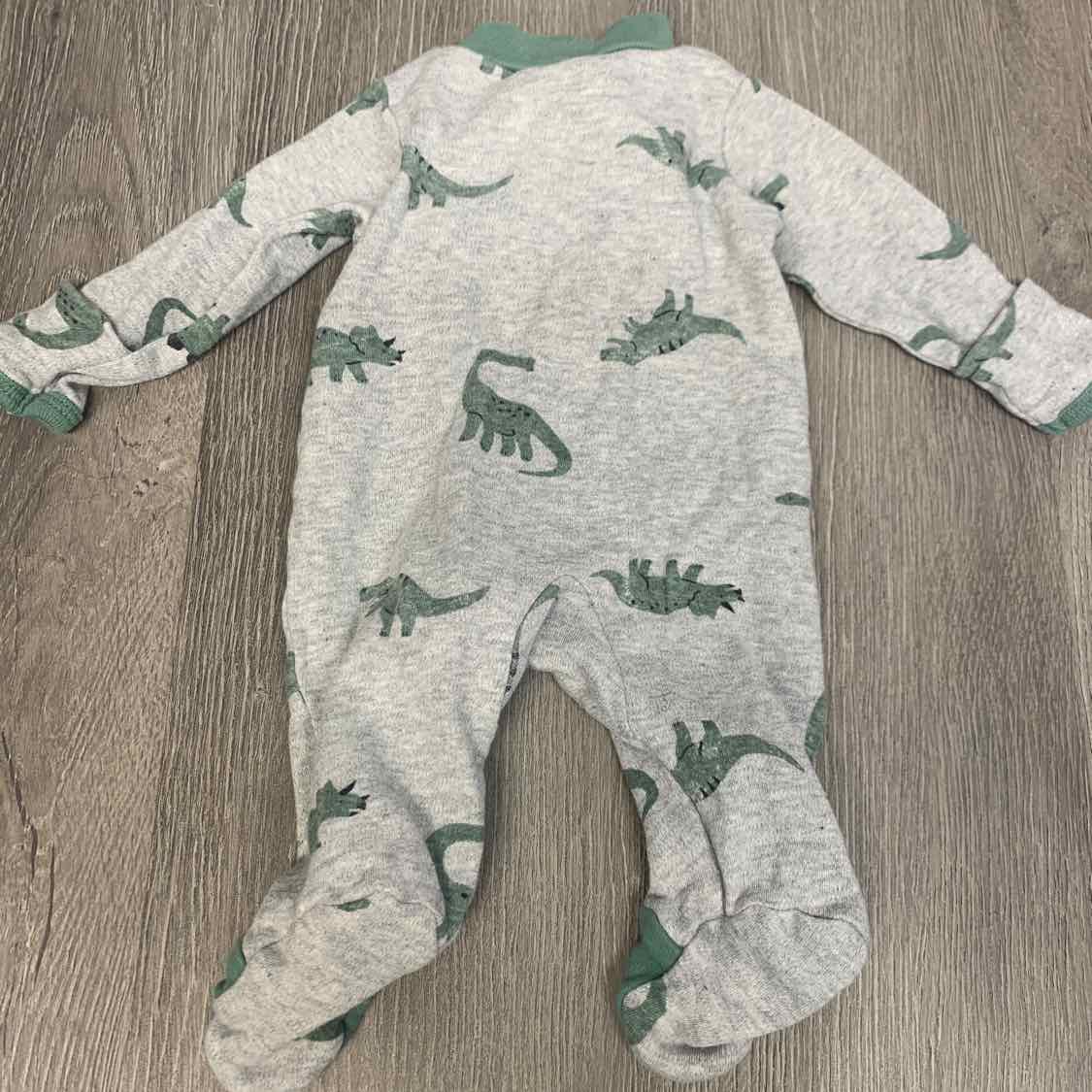 Size Preemie Gray/Green Child of Mine Footy PJs