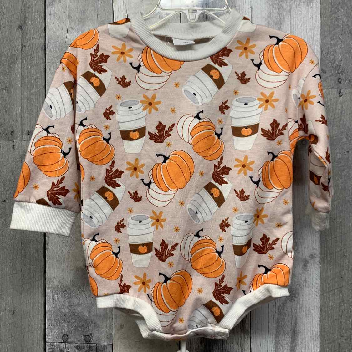 Size 6-9 Months Tan/Orange B Brand Romper