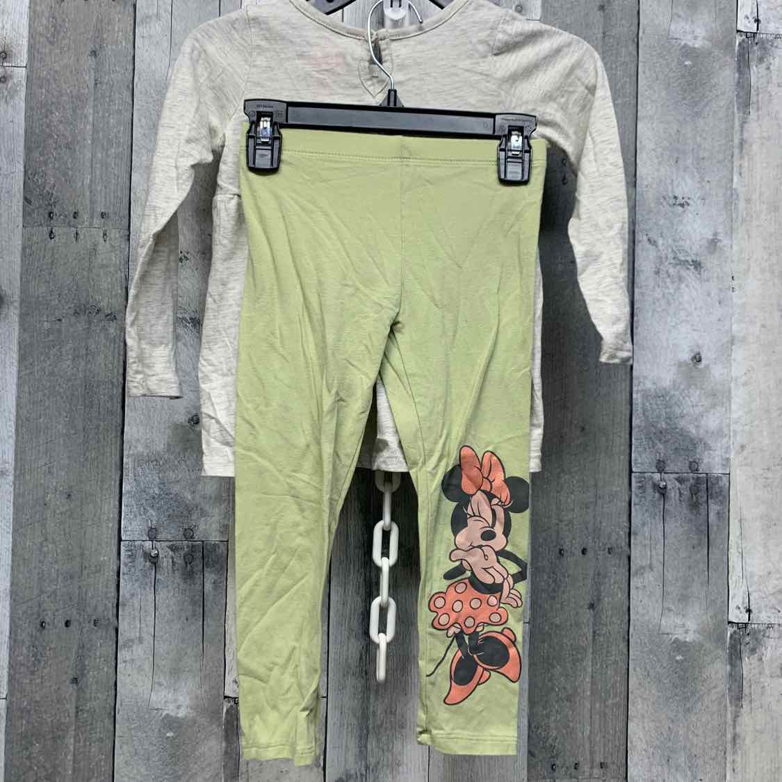 Size 4T Gray/Green Disney Shirt/Leggings