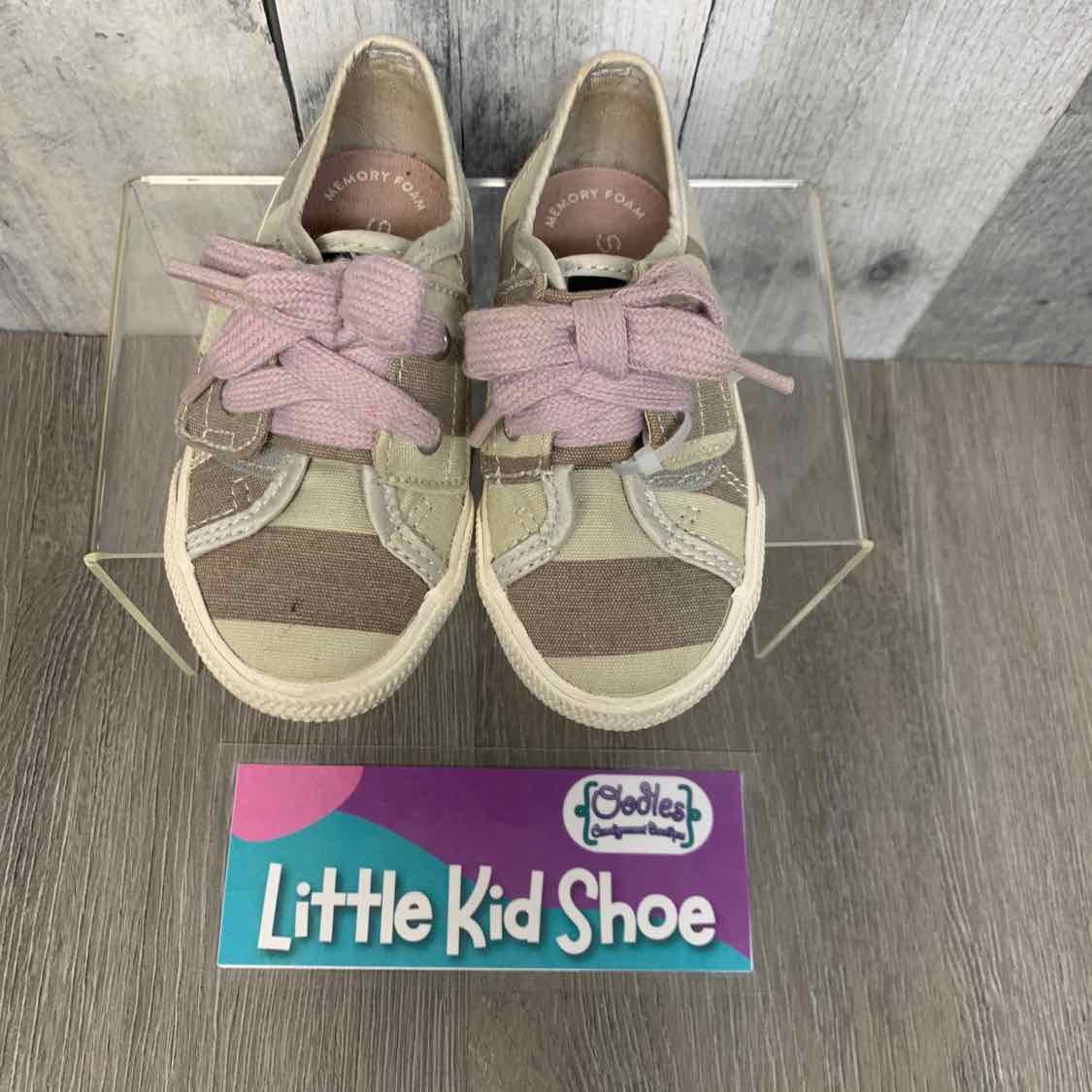 Size 6 Tan Striped Sperry Sneakers