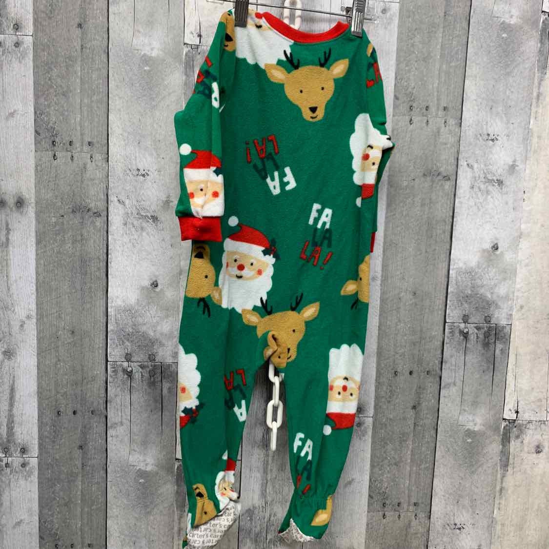 Size 18 Months Green/Red Carter's Footy PJs