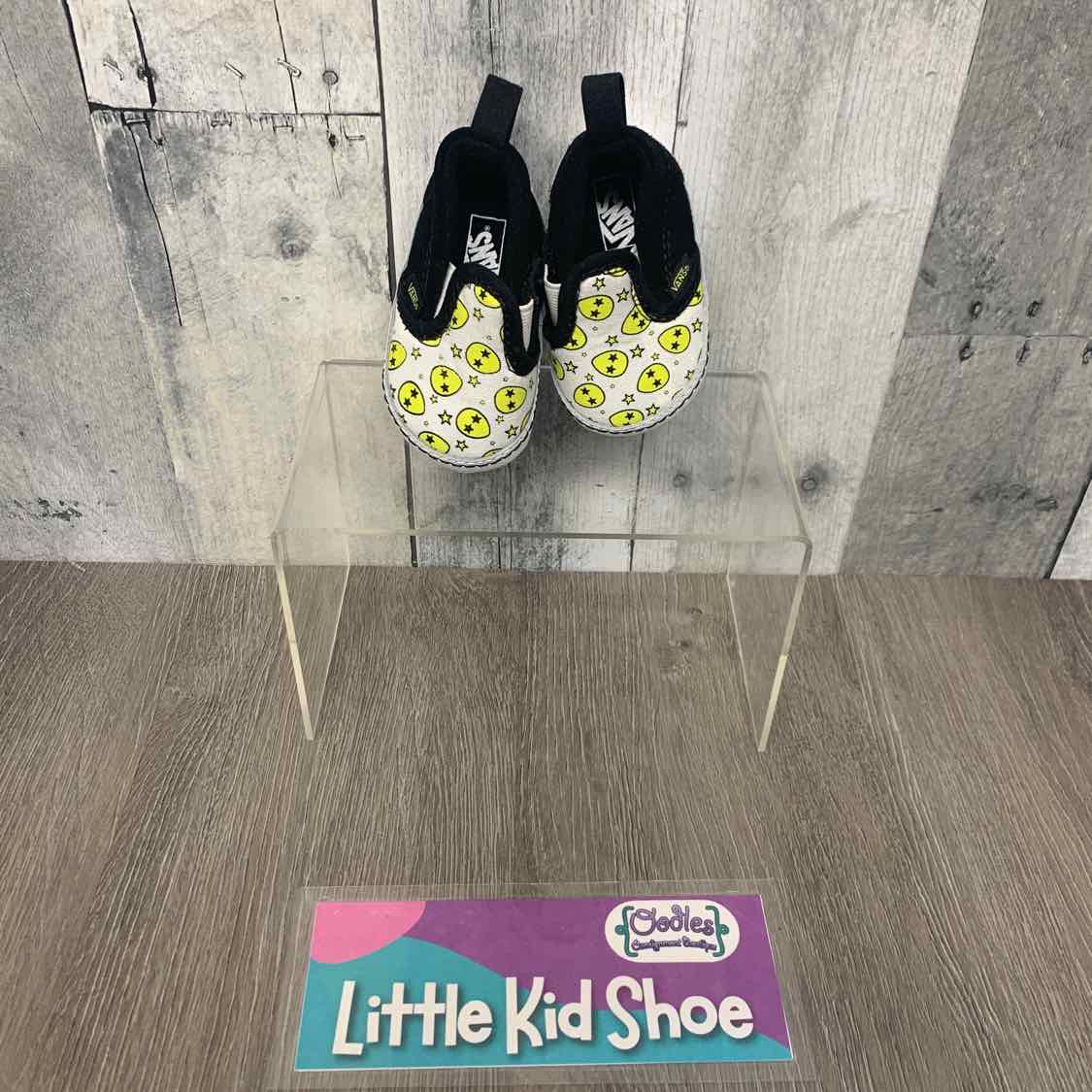 Size 1 White/Black Vans Soft Sole Shoes