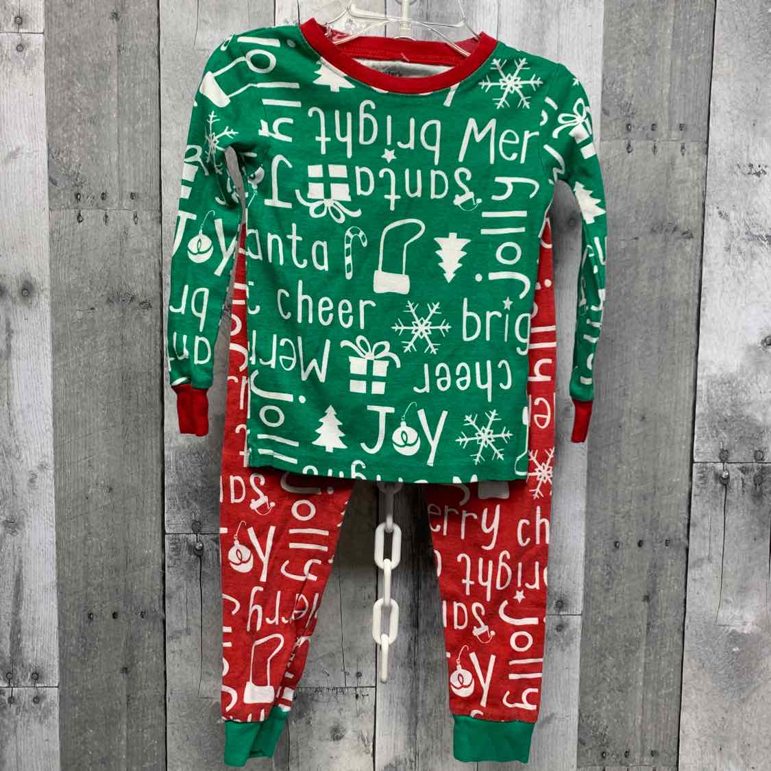 Size 3T Green/Red Carter's 2pc PJs