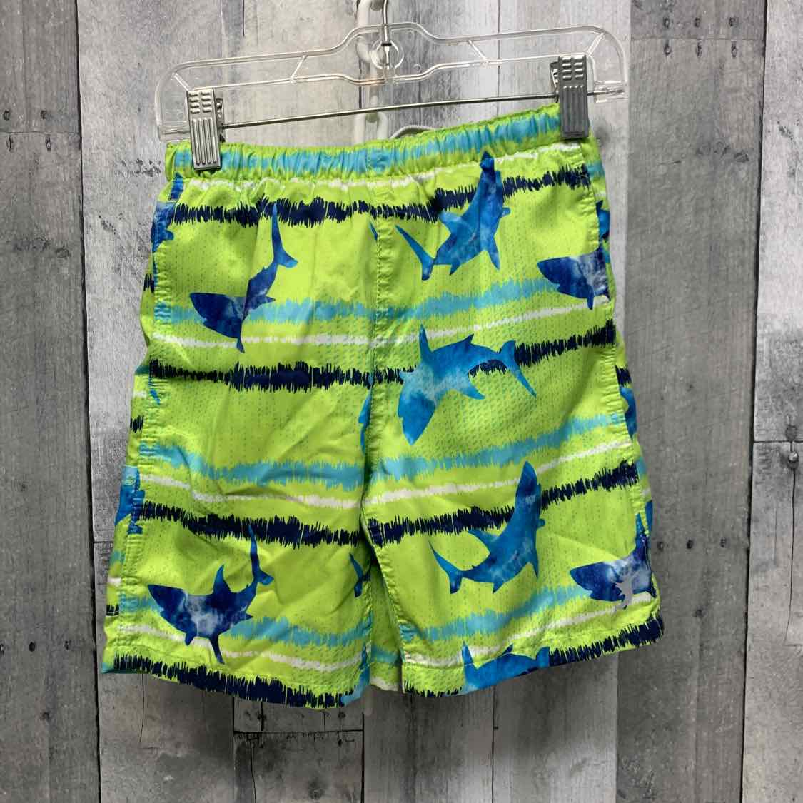 Size 6/7 Green/Blue Reel Legends Swim Trunks - OodlesCB