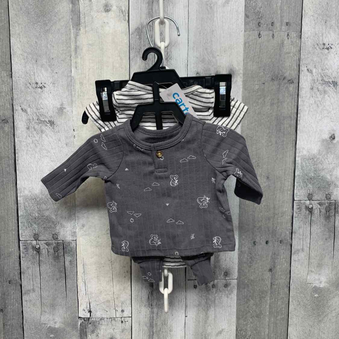 Size Preemie Gray/White Child of Mine Shirt/Pants