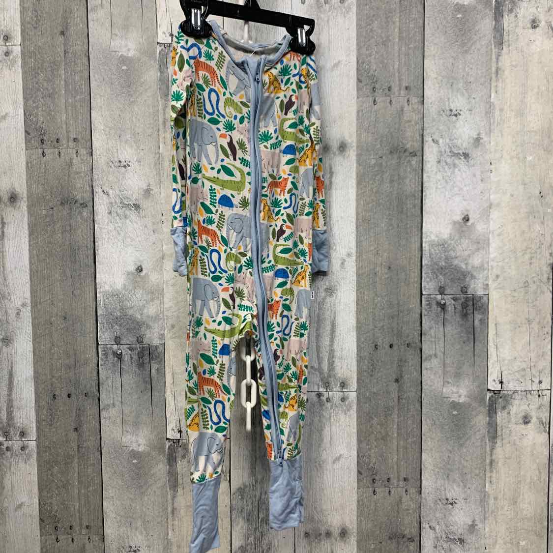 Size 12-18 Months Tan/Blue Little Sleepies Footy PJs