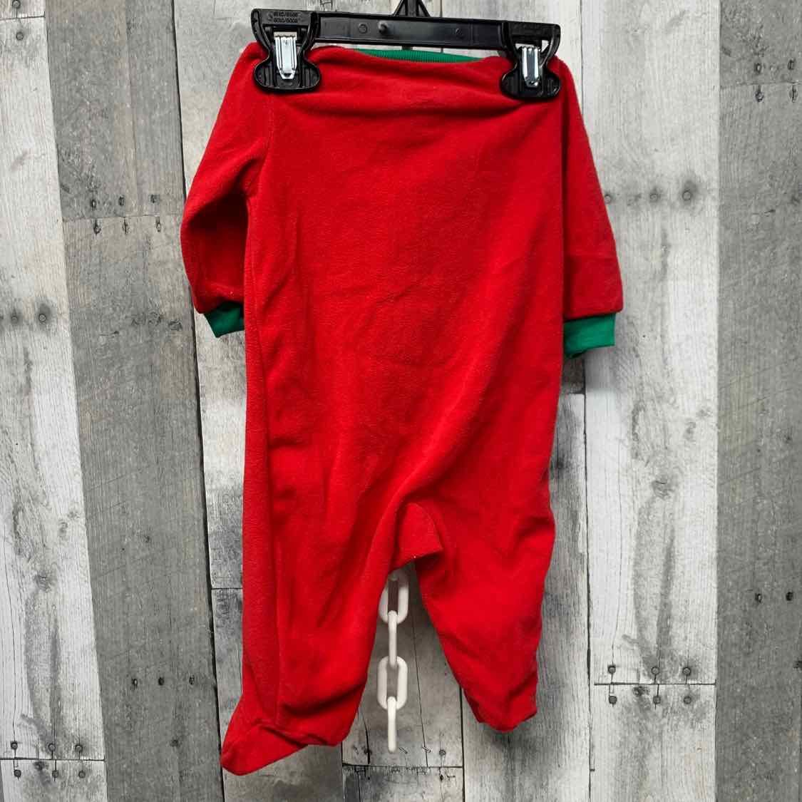 Size 0-3 Months Red/Green Simple Joys Footy PJs