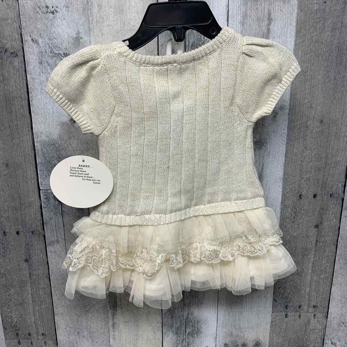 Size 6-9 Months White/Black Mid Brand Dress