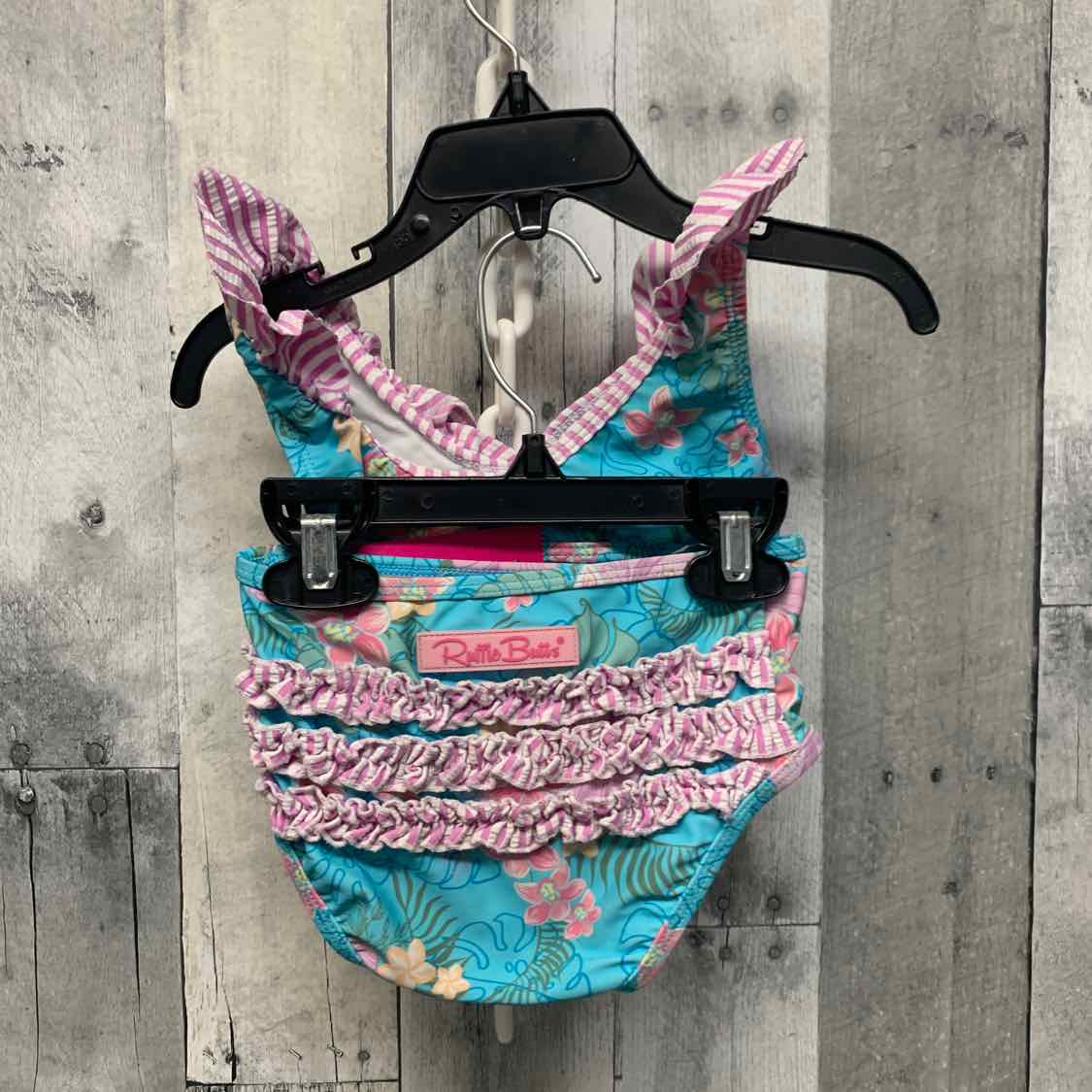 Size 2T Blue/Purple Ruffle Butts Swim Suit - 2pc+