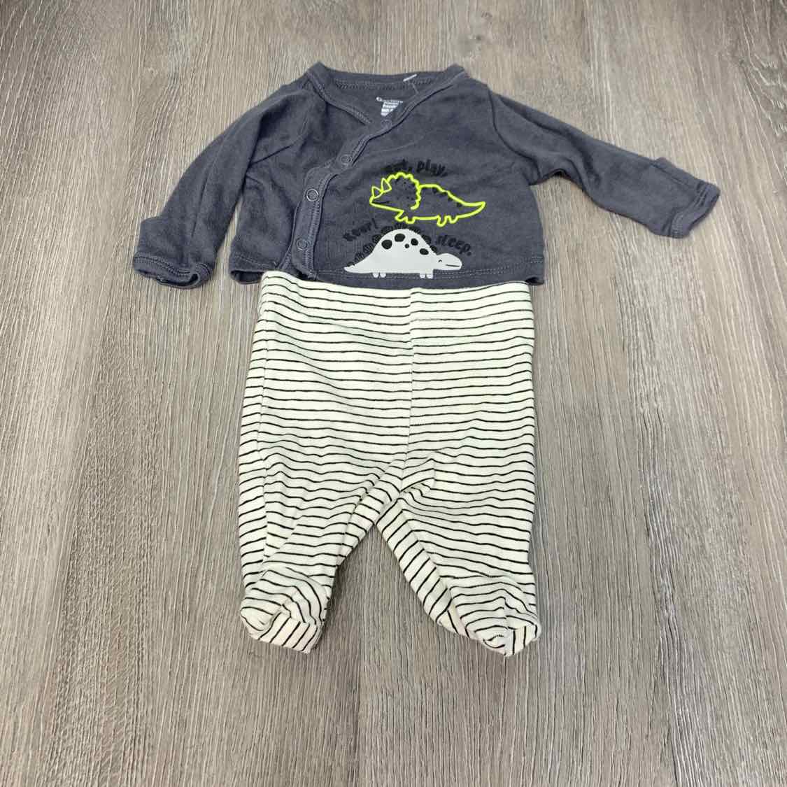 Size Preemie Gray/White Gerber 2pc+ Shirt/Pants - OodlesCB