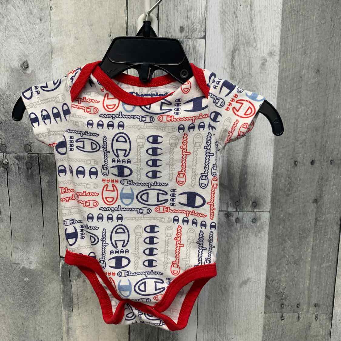 Size 3 Months White Print Champion Bodysuit