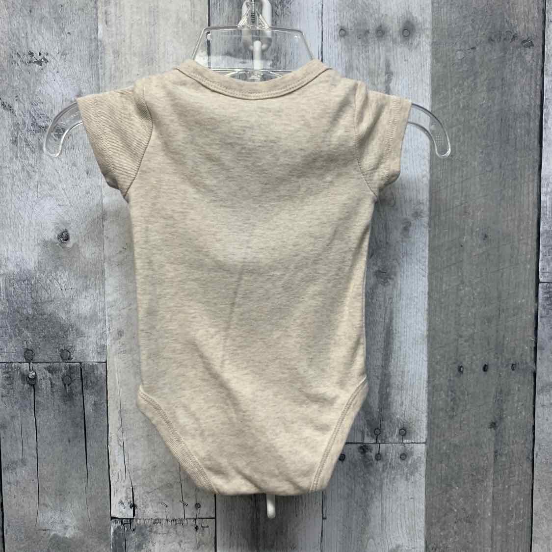 Size 3 Months Tan/White Sport Brand Bodysuit - OodlesCB