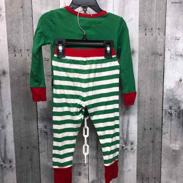 Size 3T Green/White Holiday Brands 2pc PJs
