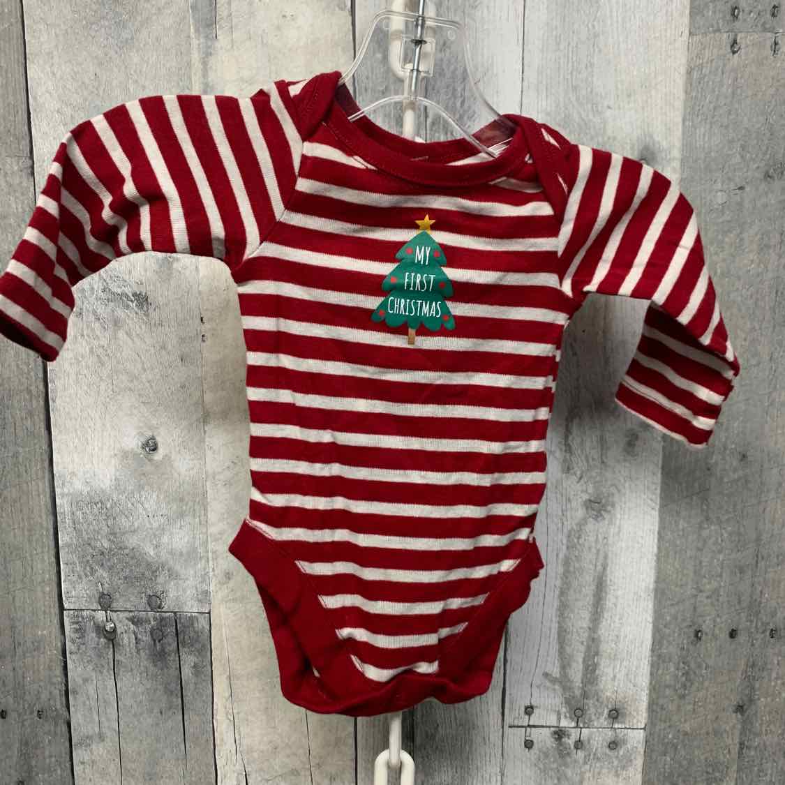 Size 0-3 Months Red Striped Children's Place Bodysuit