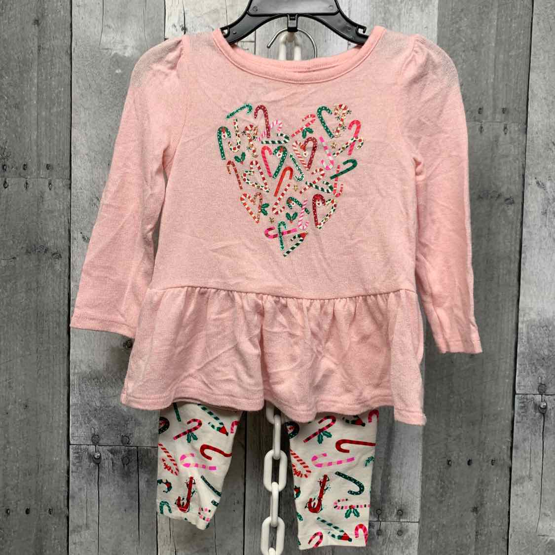 Size 18 Months Pink/White Cat & Jack Shirt/Leggings