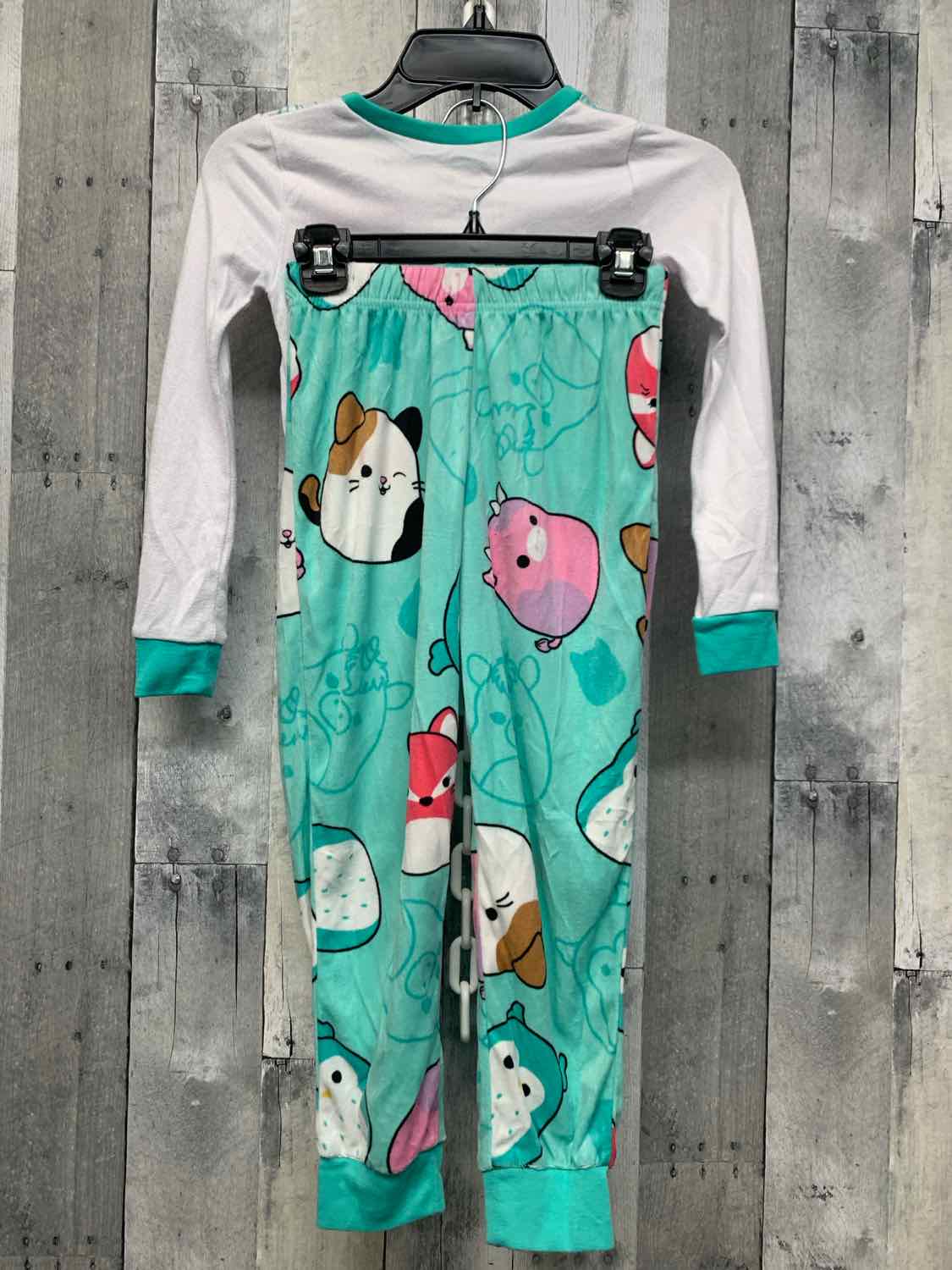 Size 6 White/Green B Brand 2pc PJs