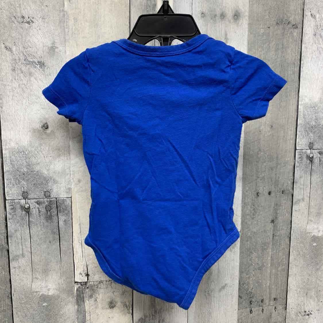 Size 9 Months Blue/White Sport Brand Bodysuit - OodlesCB