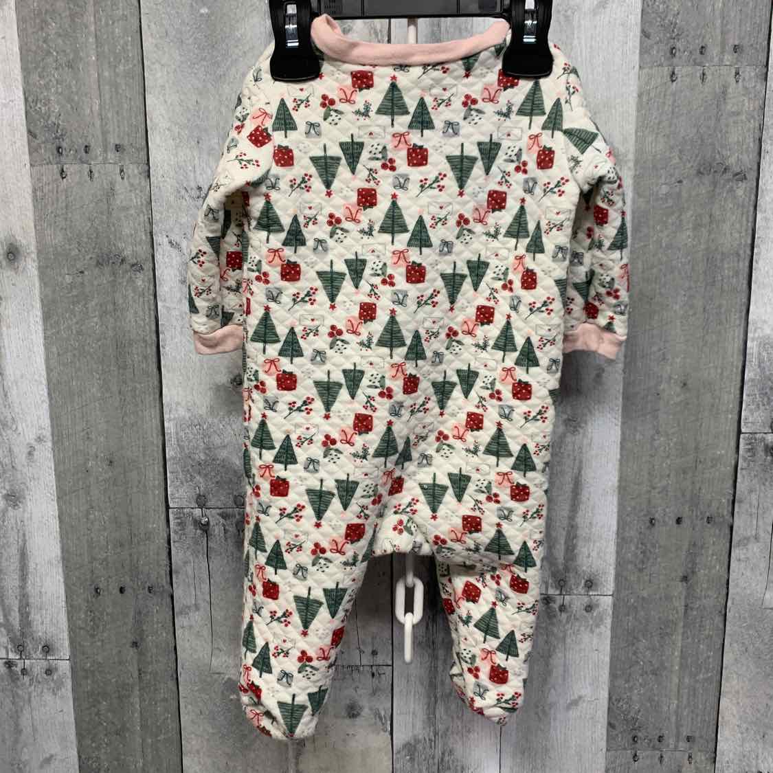Size 6-9 Months White Print Chick Pea Footy PJs