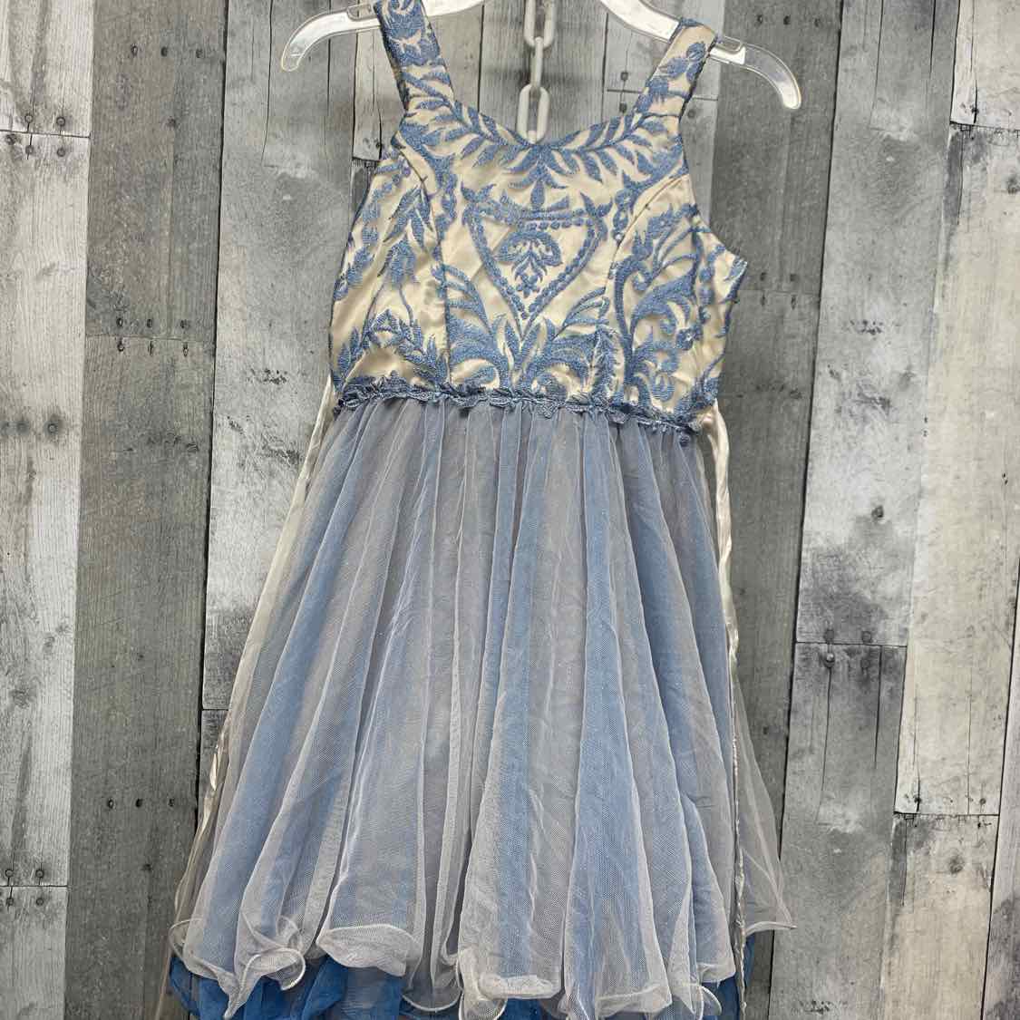 Size 10 Ivory/Blue Rare Editions Dress - Party
