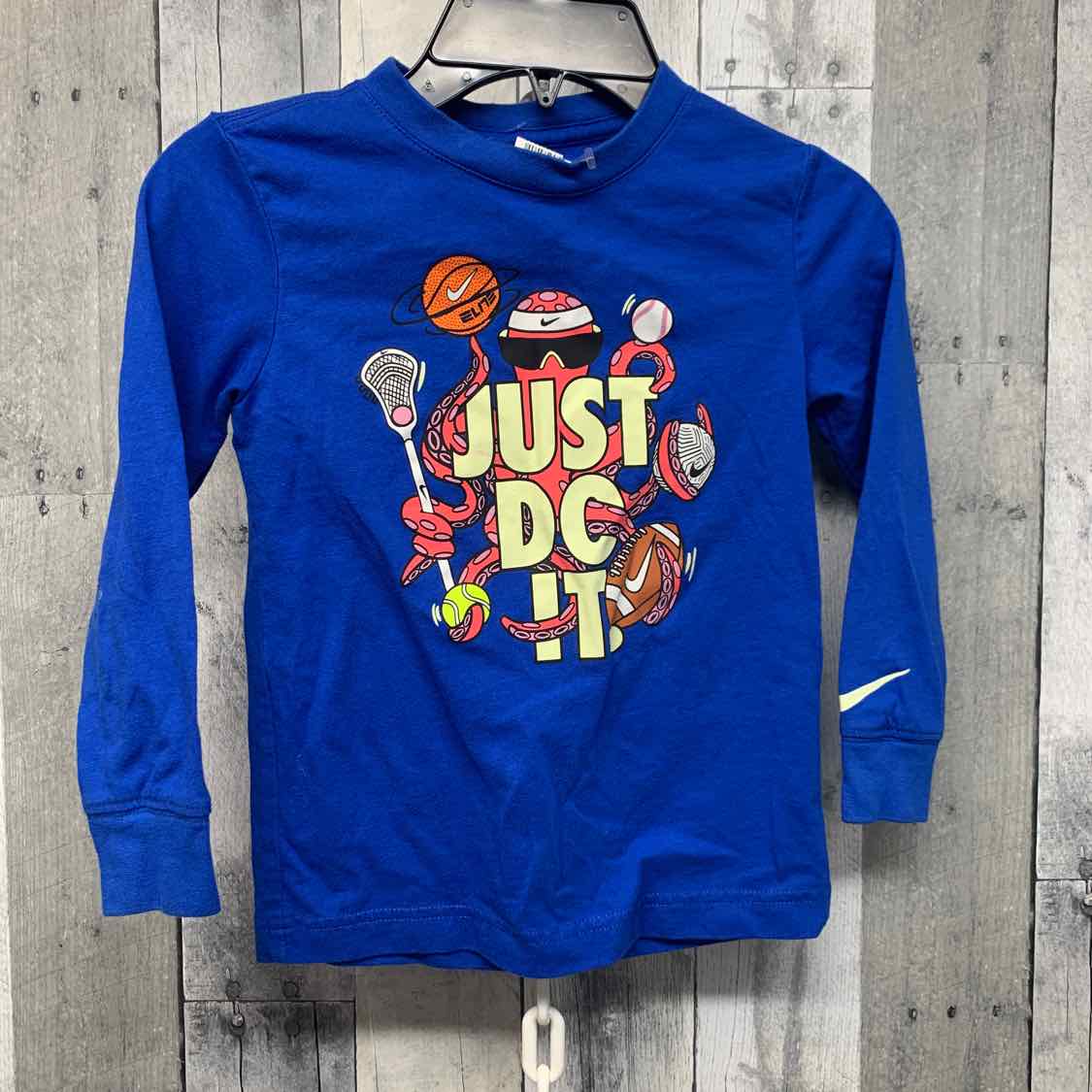 Size 5 Blue Graphic Sport Brand Long Sleeve Shirt