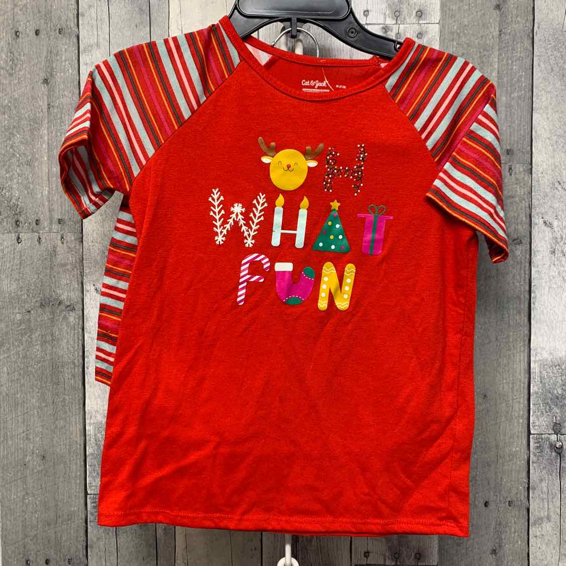 Size 7/8 Red Graphic Cat & Jack 2pc PJs