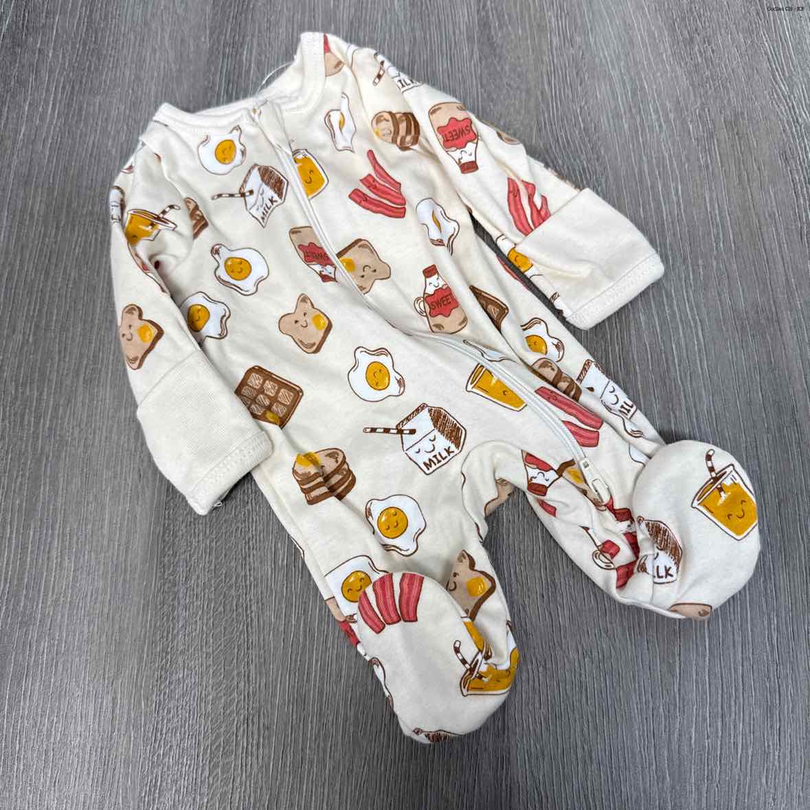 Size Preemie Tan Print Wonder Nation Footy PJs