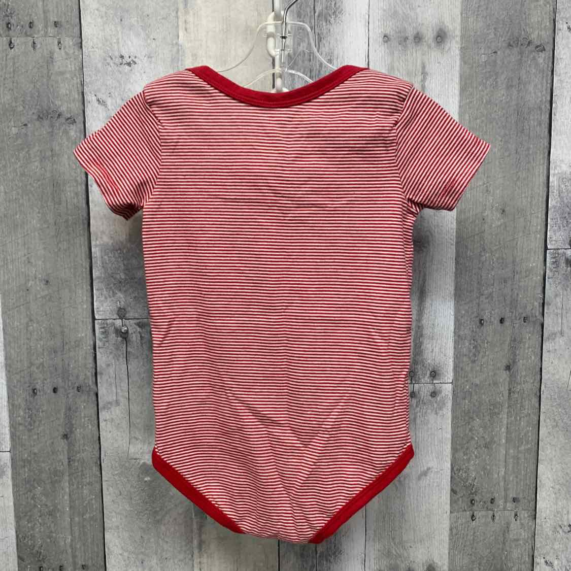 Size 24 Months Red Striped Sport Brand Bodysuit