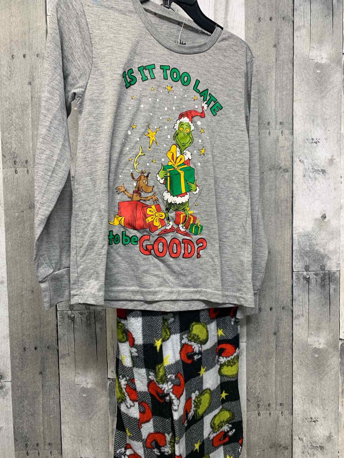 Size XLarge Gray/Green Dr Seuss 2pc PJs