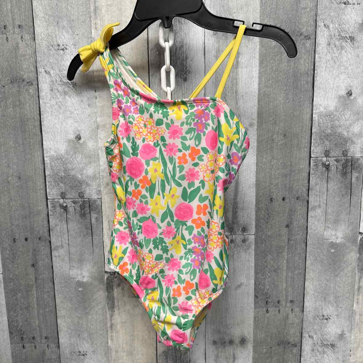 Size 6/7 Pink/Yellow Cat & Jack Swim Suit - 1pc - OodlesCB