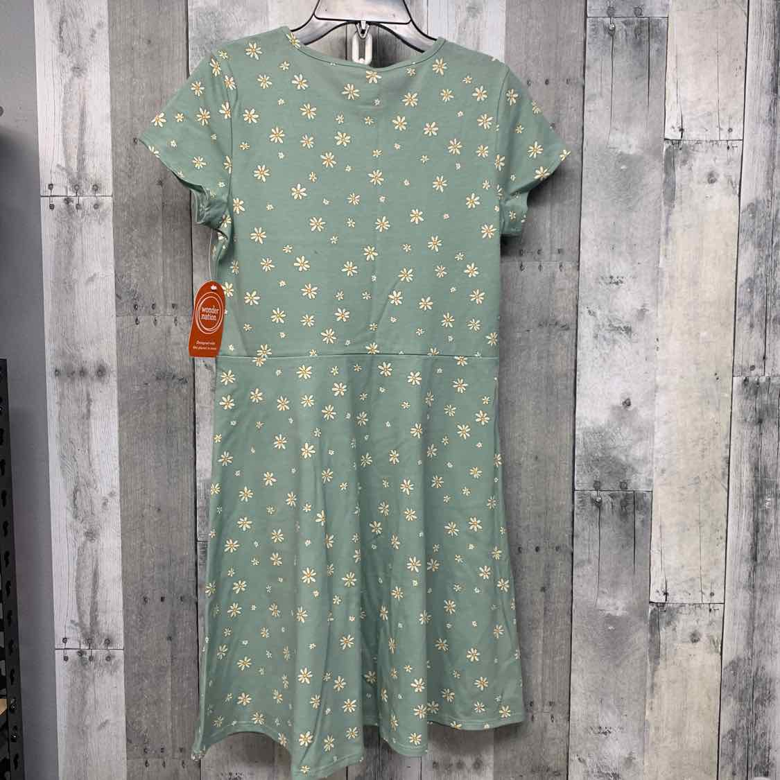 Size 14/16 Green Floral Print Wonder Nation Dress - Knit