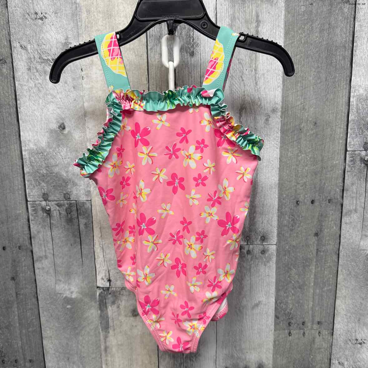 Size 4T Pink Print Nicole Miller Swim Suit - 1pc - OodlesCB